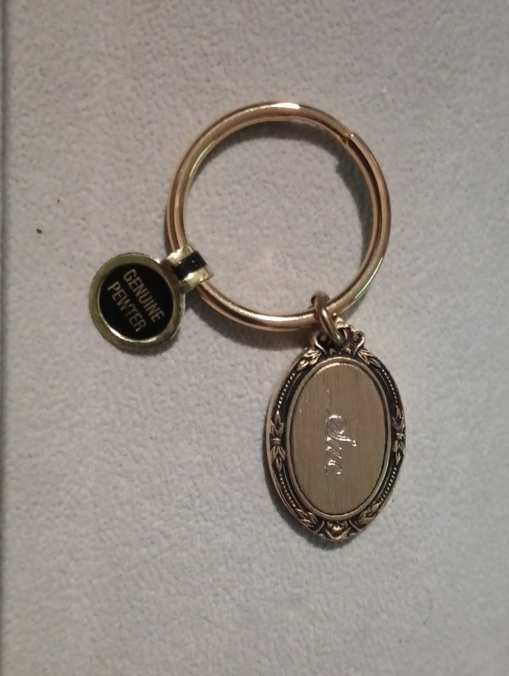 Things Remembered Gold Oval Engraved Key Ring
